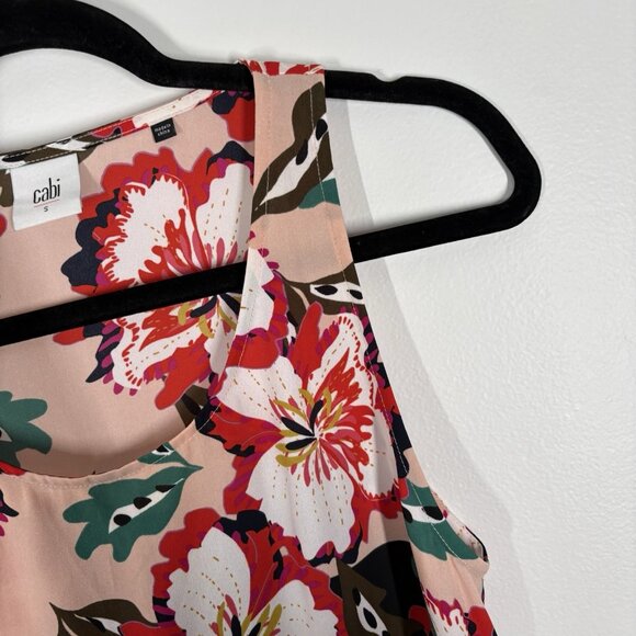 Cabi Women Size S Colorful Floral Print Sleeveless Hibiscus Blouse Style 5542 - Picture 5 of 9